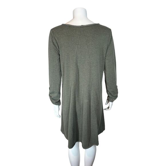 NWT Z Supply Jersey Knit A Line Rolled Sleeve Mini Dress Olive‎ Green Medium - Picture 3 of 8